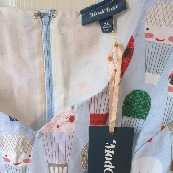 Blue Ice Cream Print Kids Dress - Picture 2 of 3